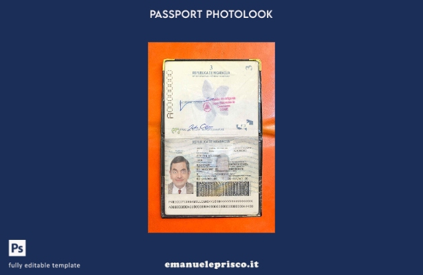 modello di aspetto fotografico del passaggio del Nicaragua in stile verificato